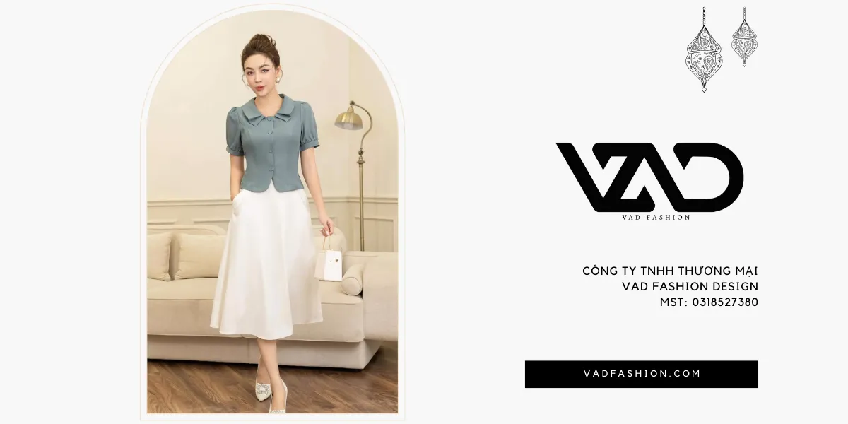 Cổ áo lá sen mang đến sự nhẹ nhàng, nữ tính, rất được ưa chuộng trong văn phòng