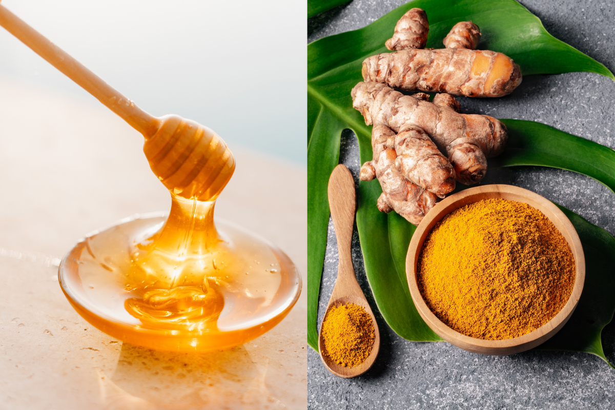 Mật ong và nghệ đều có khả năng chống viêm và kháng khuẩn, giúp làm dịu da và ngăn ngừa thâm mụn. Nghệ còn chứa curcumin, một chất chống oxy hóa mạnh mẽ.