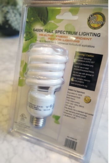 This CFL grow lamp emits light in the 6400K spectrum, meaning it includes more blue than red light, pushing it to the cooler end of the light spectrum. This grow lamp is appropriate for foliage plants and starting seeds and cuttings. 