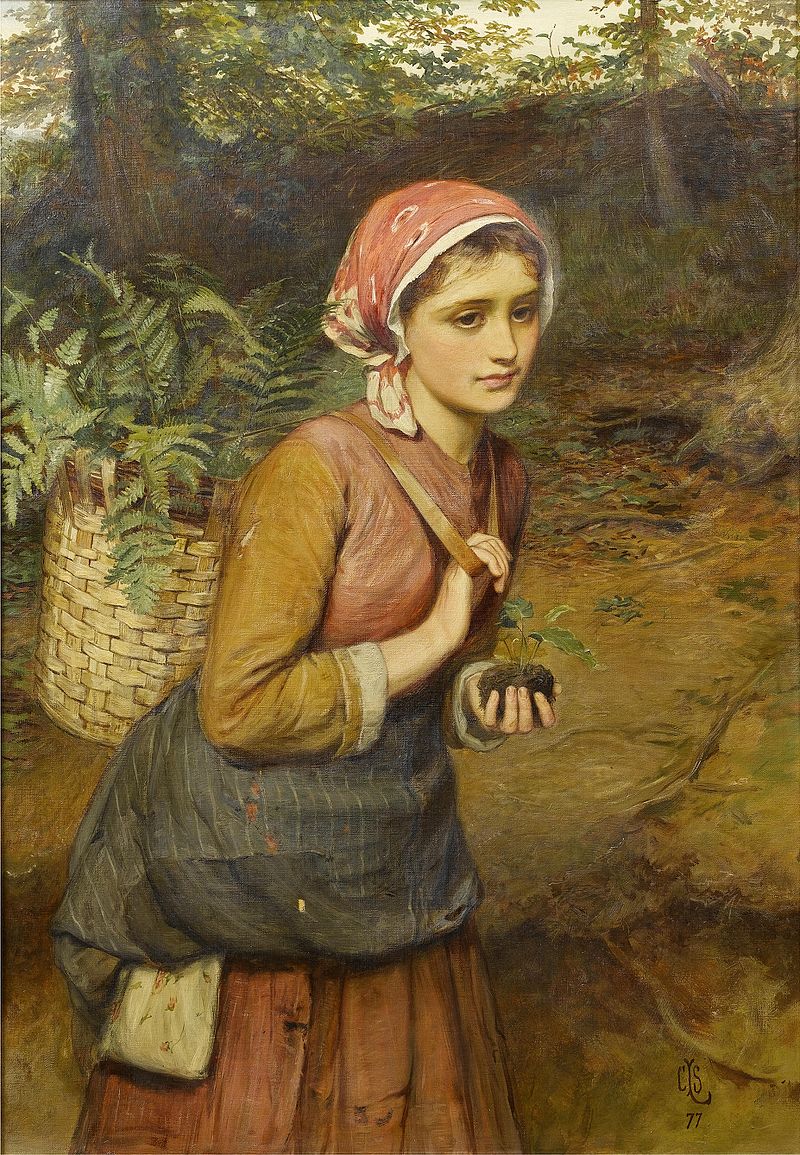 Một cô gái thu lượm Dương Xỉ - Charles Sillem Lidderdale: The fern gatherer, 1877
