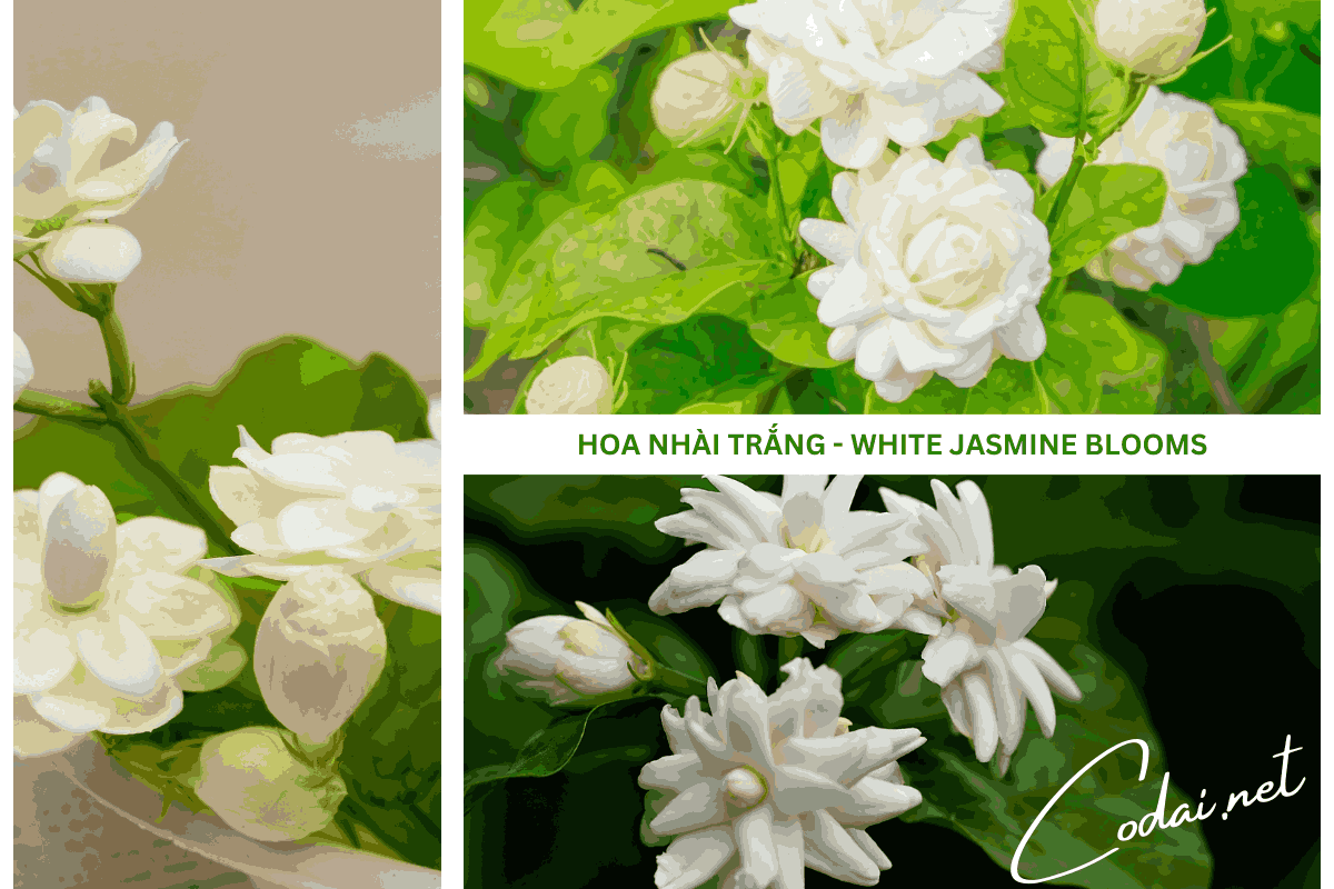 Một số hình ảnh về hoa Nhài Trắng - White Jasmine Blooms 