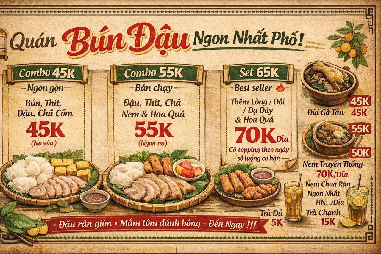BÚN ĐẬU 1982 – NGON KIỂU XƯA, ĂN LÀ NHỚ