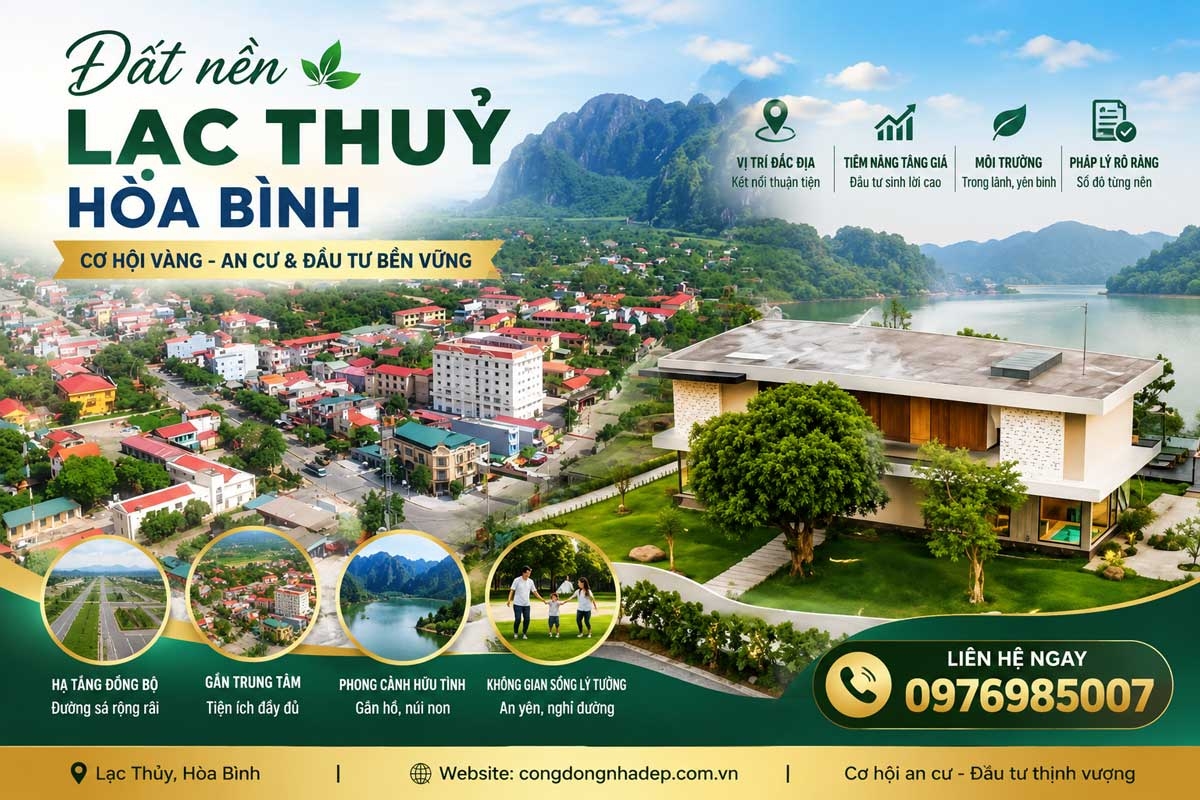 Mua Bán Đất Nền Lạc Thuỷ Hoà Bình (Phú Thọ mới)