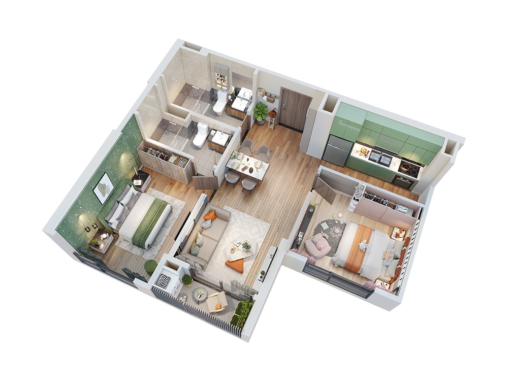 mat-bang-can-ho-2pn-tc1-vinhomes-smart-city-2-63m2