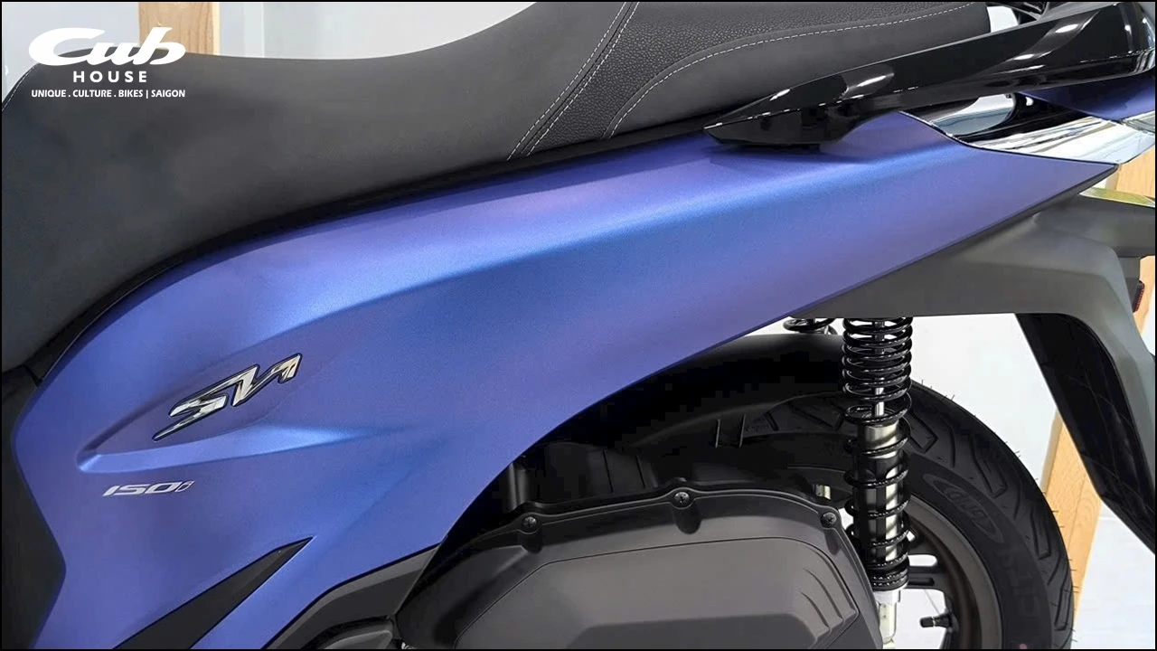 Honda SH Ý 150i màu xanh dương nhám Matt Pearl Pacific Blue