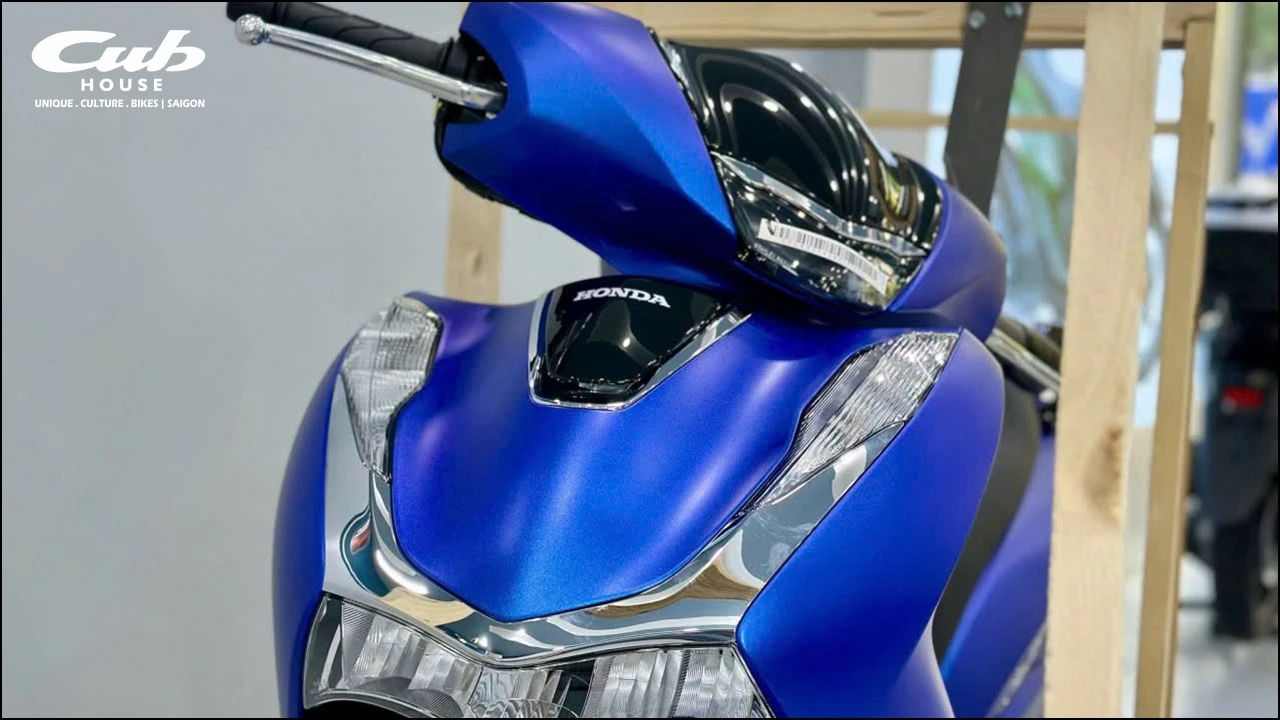 Honda SH Ý 150i màu xanh dương nhám Matt Pearl Pacific Blue