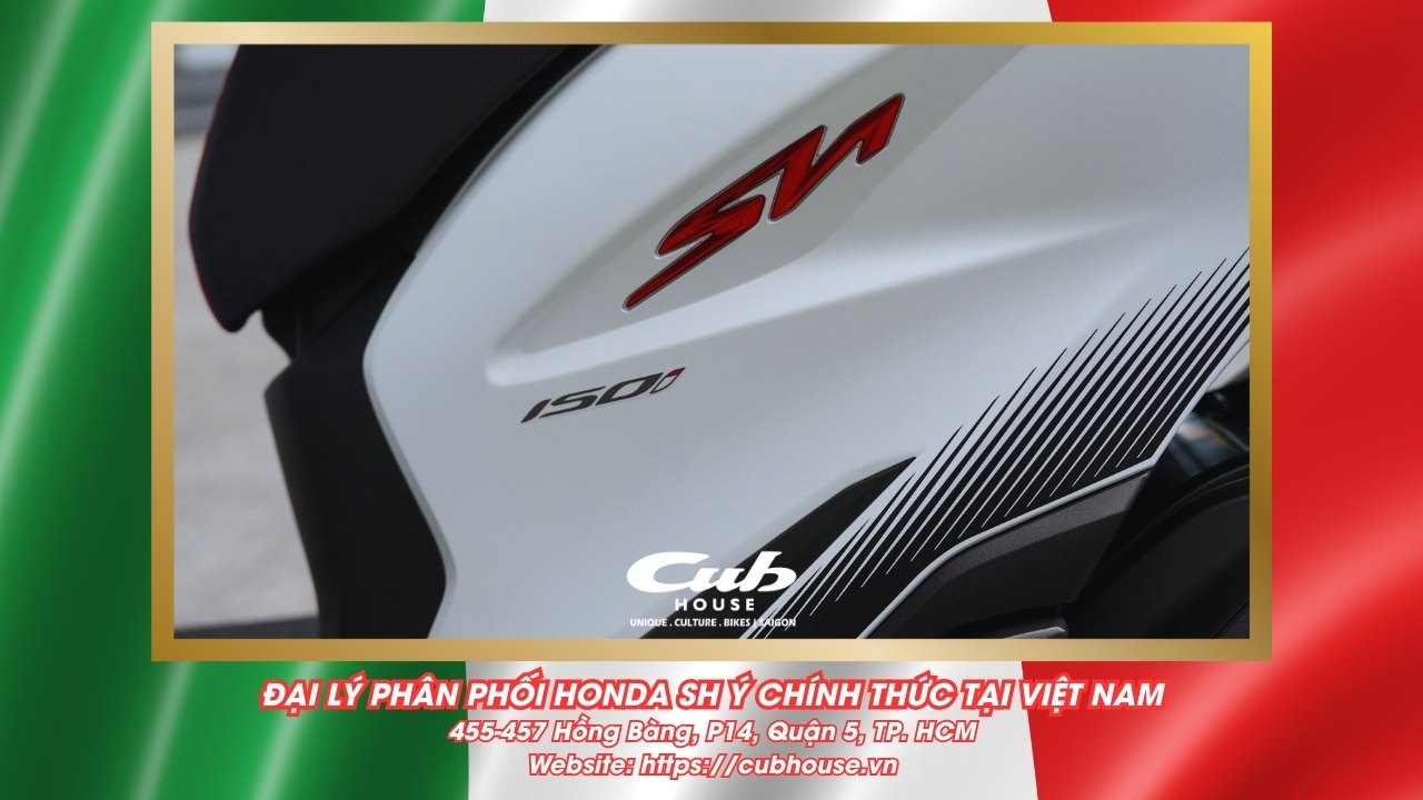 Chi tiết Honda SH Ý 150i Sport chính hãng màu trắng mới về đến Việt Nam