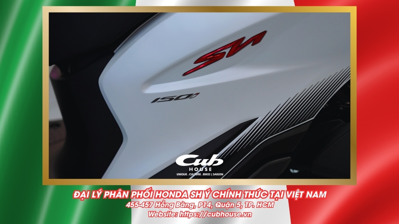 Chi tiết Honda SH Ý 150i Sport chính hãng màu trắng mới về đến Việt Nam