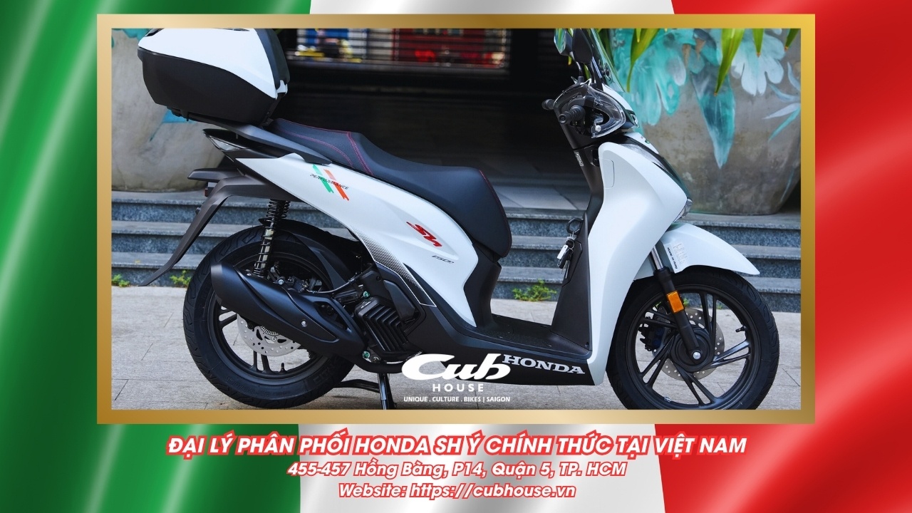 Chi tiết Honda SH Ý 150i Sport chính hãng màu trắng mới về đến Việt Nam
