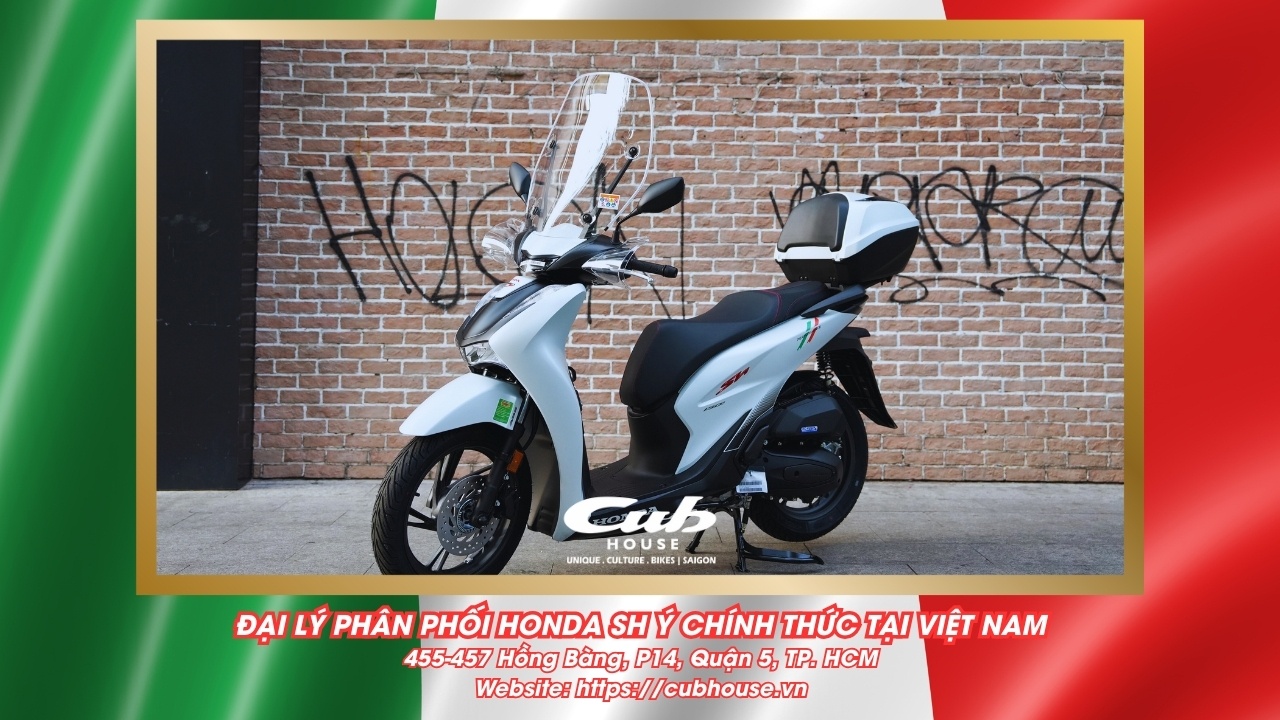 Chi tiết Honda SH Ý 150i Sport chính hãng màu trắng mới về đến Việt Nam