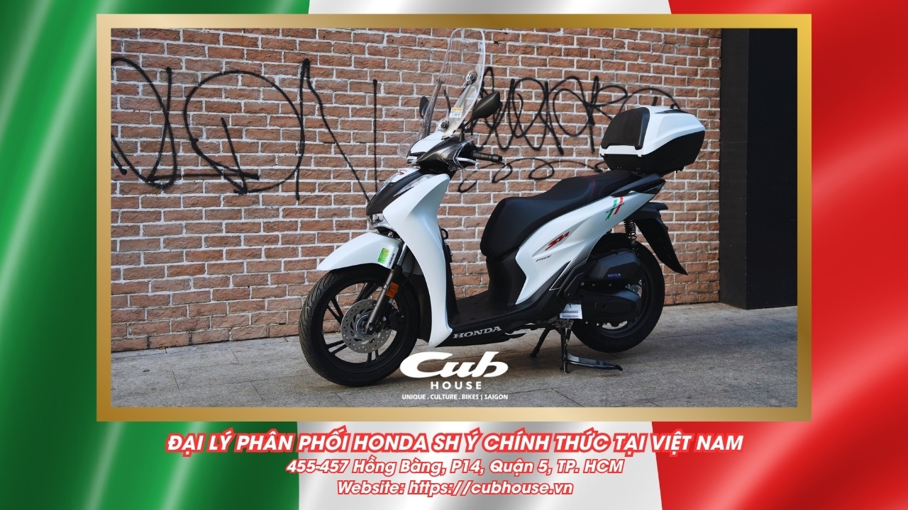 Chi tiết Honda SH Ý 150i Sport chính hãng màu trắng mới về đến Việt Nam