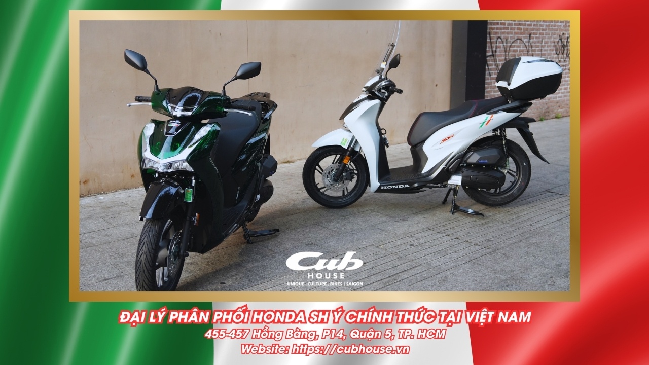 SH Ý về Cub House Sài Gòn - Tặng tiền mặt, thùng hành lý, chắn gió, nón bảo hiểm,... 4 Chi tiết Honda SH Ý 150i Sport chính hãng màu trắng mới về đến Việt Nam