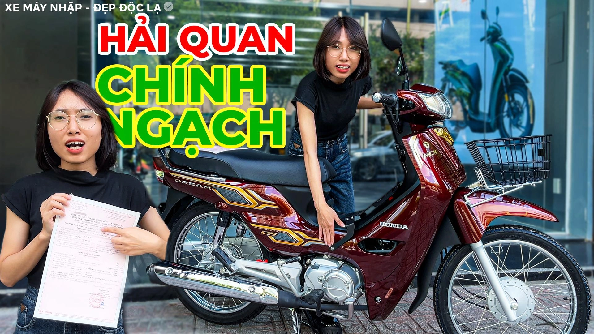 Honda Dream 125 nhập khẩu đã đầy đủ hồ sơ về Long An – màu đỏ nho quá đẹp