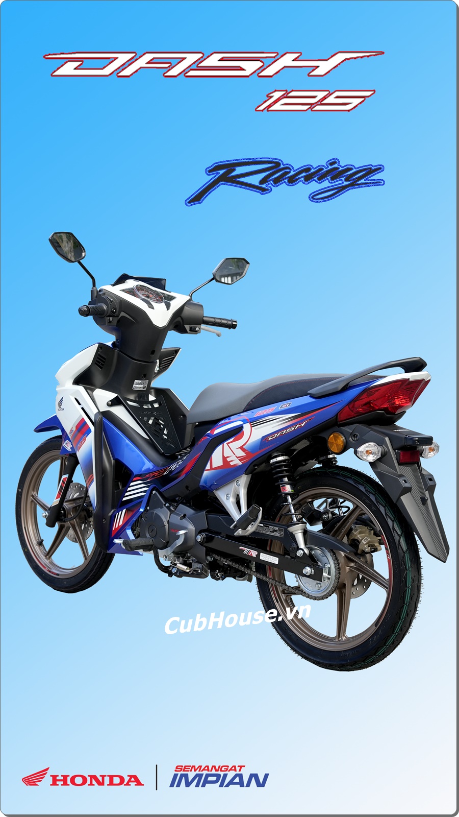 Honda Dash 125 Racing Custom 2026 Malaysia mau xanh 12