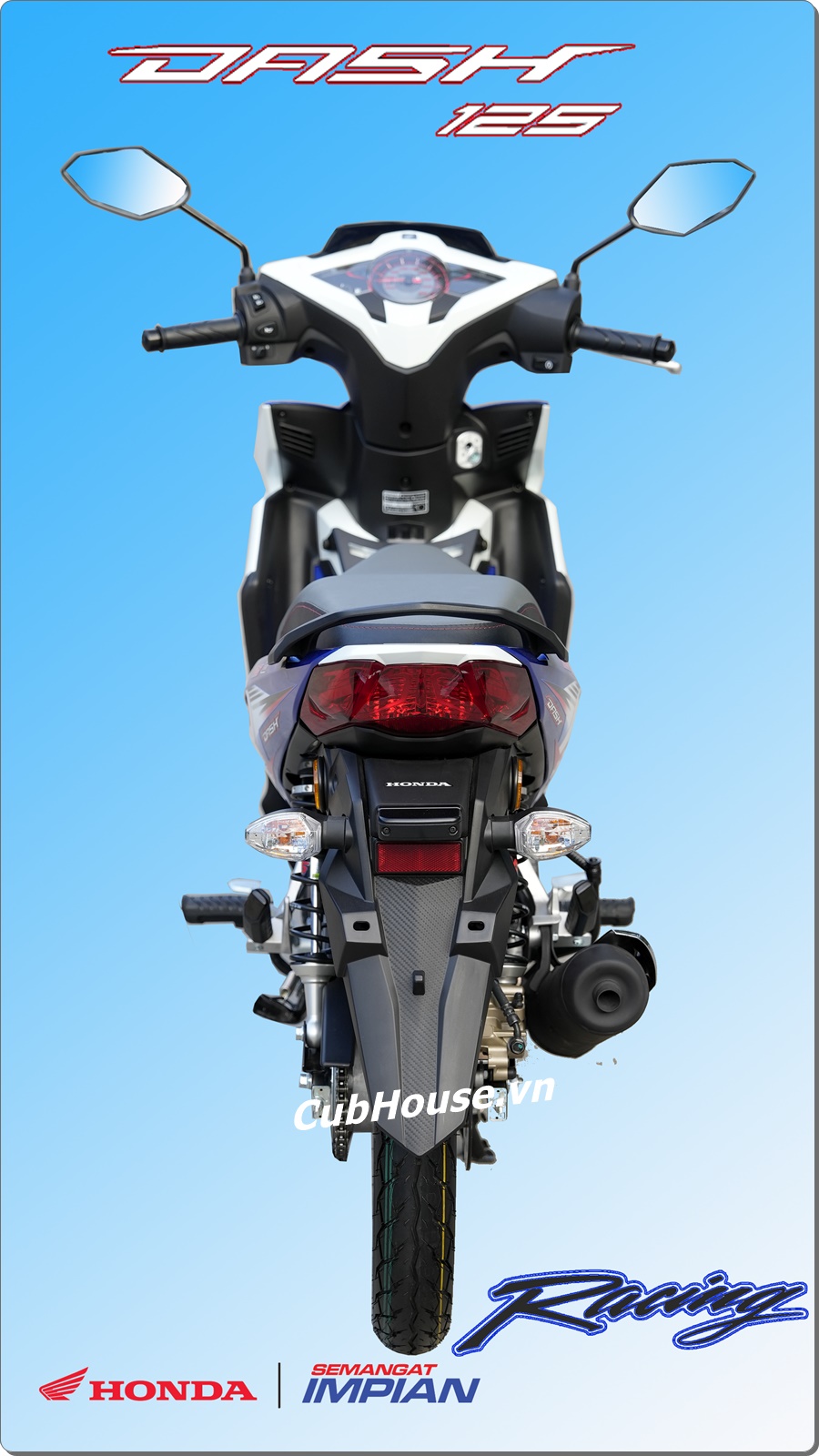 Honda Dash 125 Racing Custom 2026 Malaysia mau xanh 13