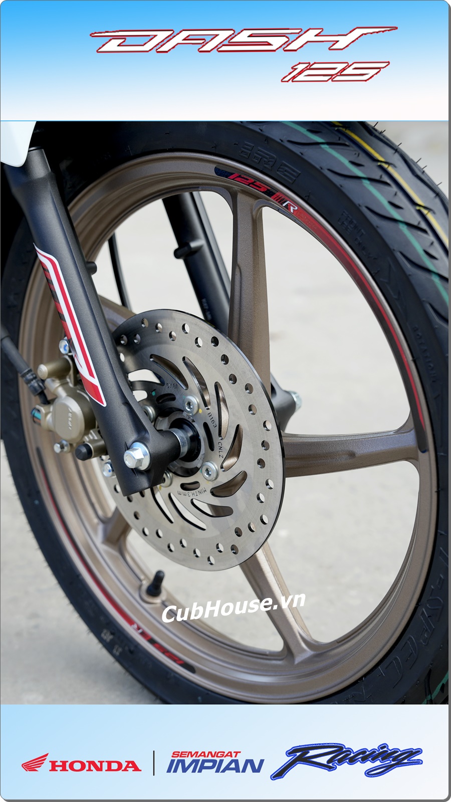 Honda Dash 125 Racing Custom 2026 Malaysia mau xanh 5