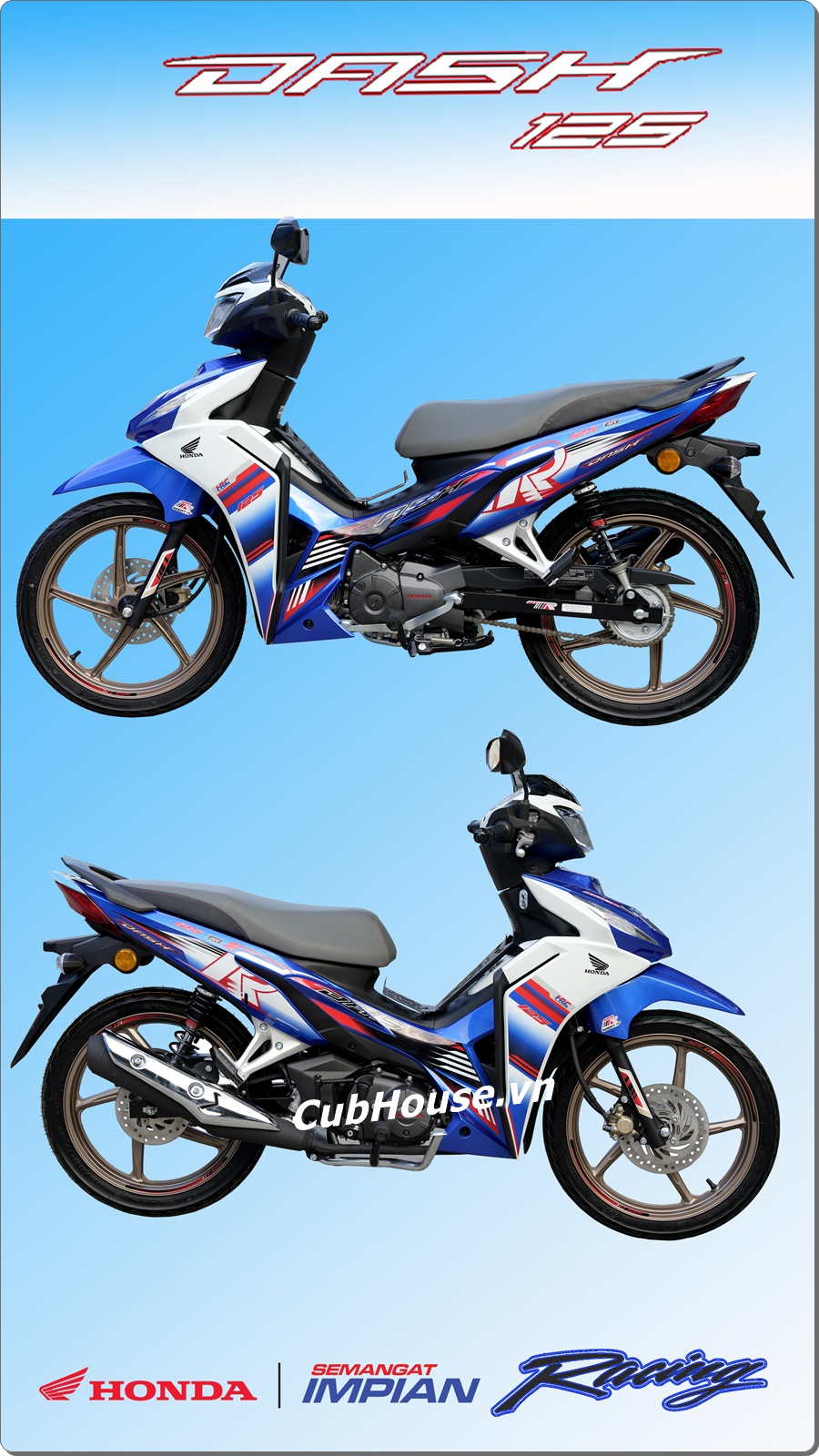 Honda Dash 125 Racing Custom 2026 Malaysia mau xanh 9