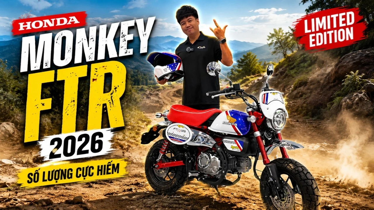 Honda Monkey FTR125 Limited Edition 2026 chính thức có mặt tại CubHouse VN – Phiên bản Mini Tracker giới hạn 2.000 xe toàn cầu khiến giới chơi xe săn đón