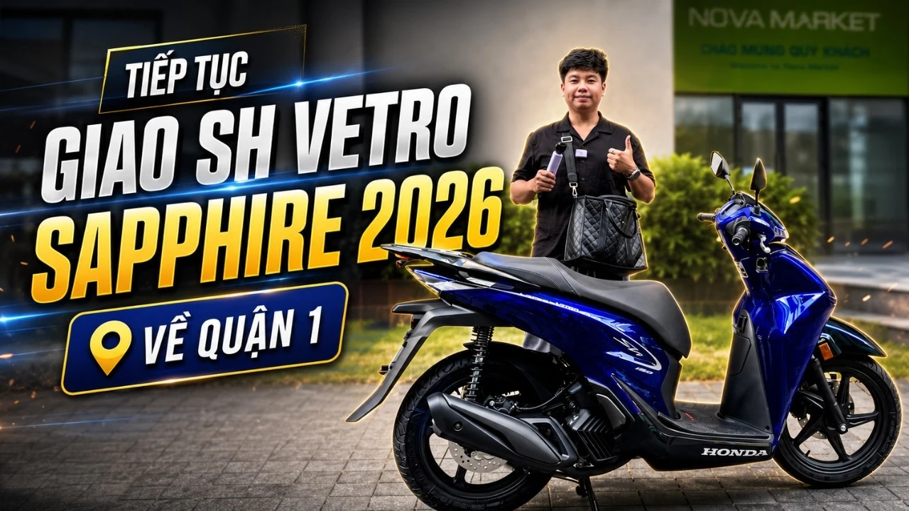 Khui thùng Honda SH150i Vetro Xanh Sapphire 2026 nhập Ý bàn giao cho khách hàng Quận 1, TP.HCM