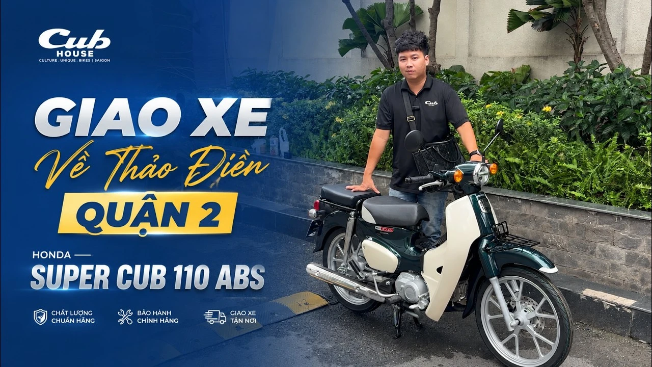 Giao xe Honda SuperCub 110 ABS Nhật Xanh Nhớt về Phường Thảo Điền