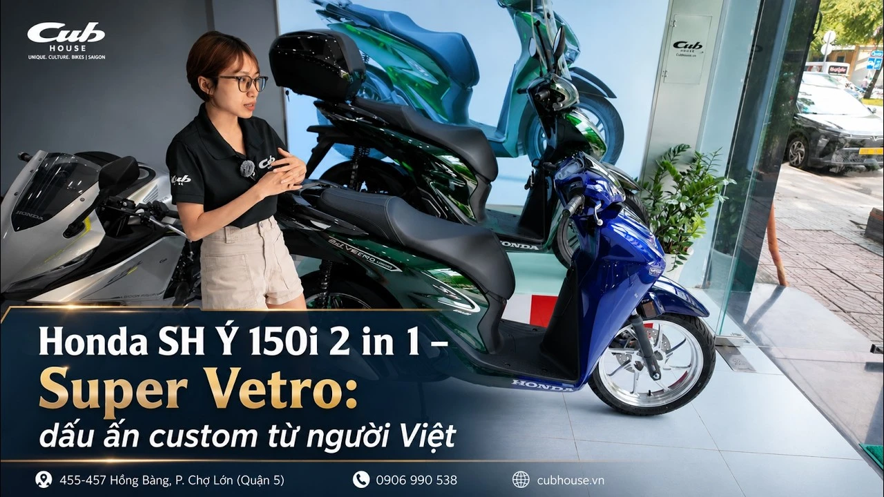 Lạ mắt Honda SH Ý Super Vetro: Một chiếc xe, hai sắc màu