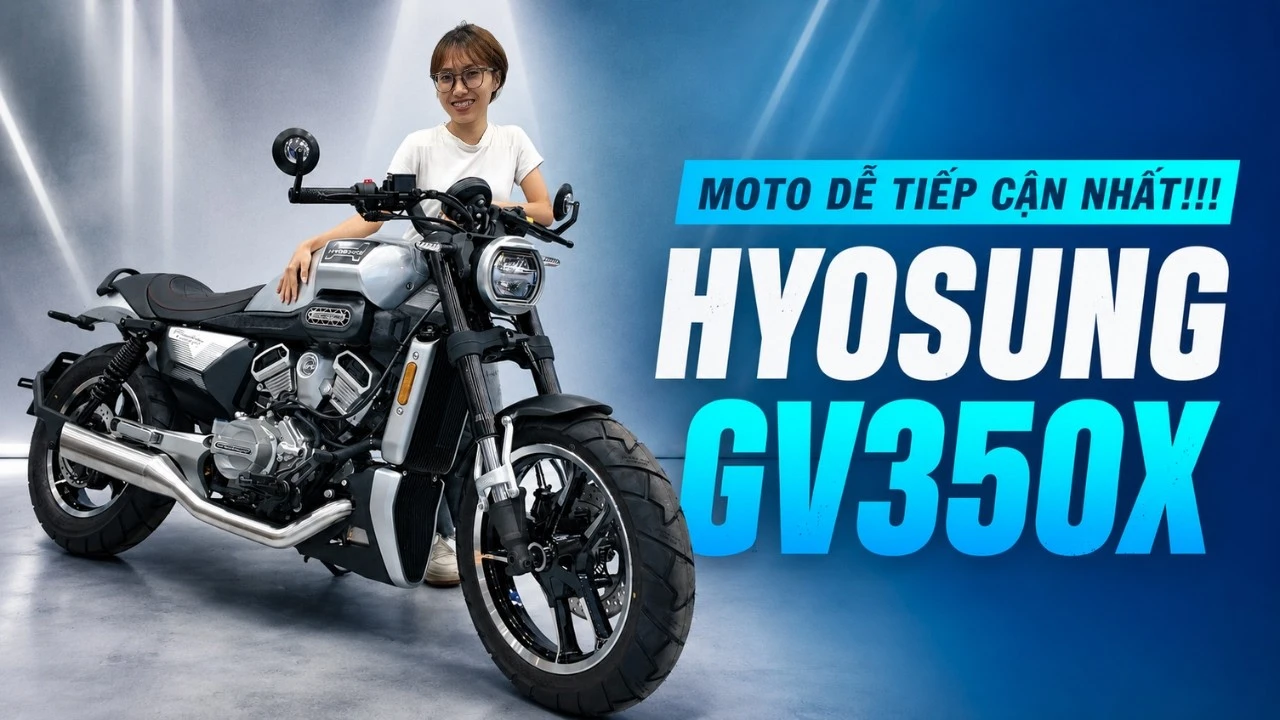 Hyosung GV350X: Máy V-Twin 60 độ, giá 135 triệu đồng, trang bị đầy đủ công nghệ
