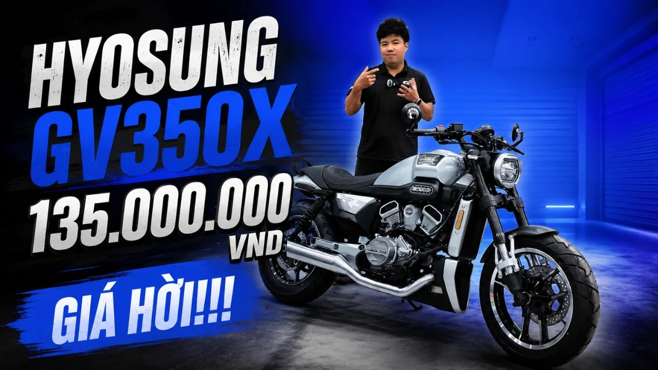Hyosung GV350X 2026 giá 135 triệu: Mô tô 339cc V-Twin sẵn xe, giao tận nhà miễn phí toàn quốc