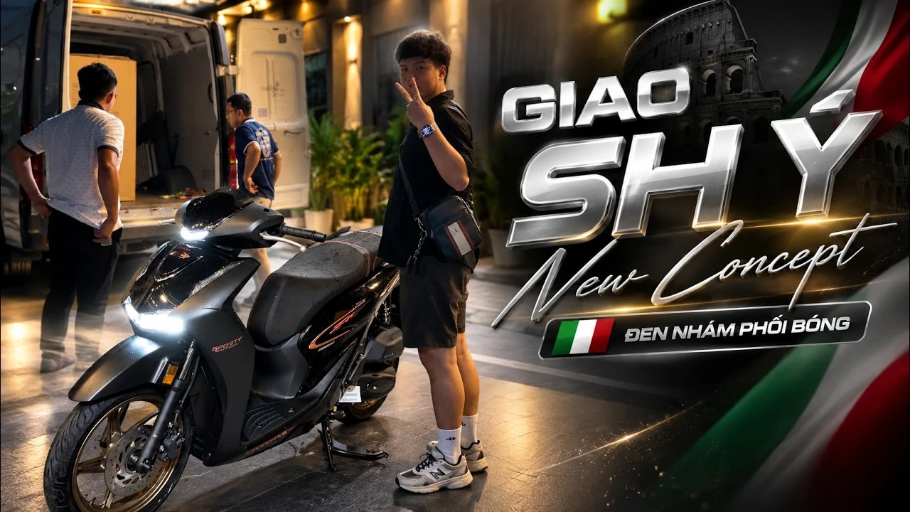 Đêm mưa khui thùng Honda SH150i nhập Ý 2026: Bản HMR Newconcept đen mâm đồng về tay chủ nhân Quận 12