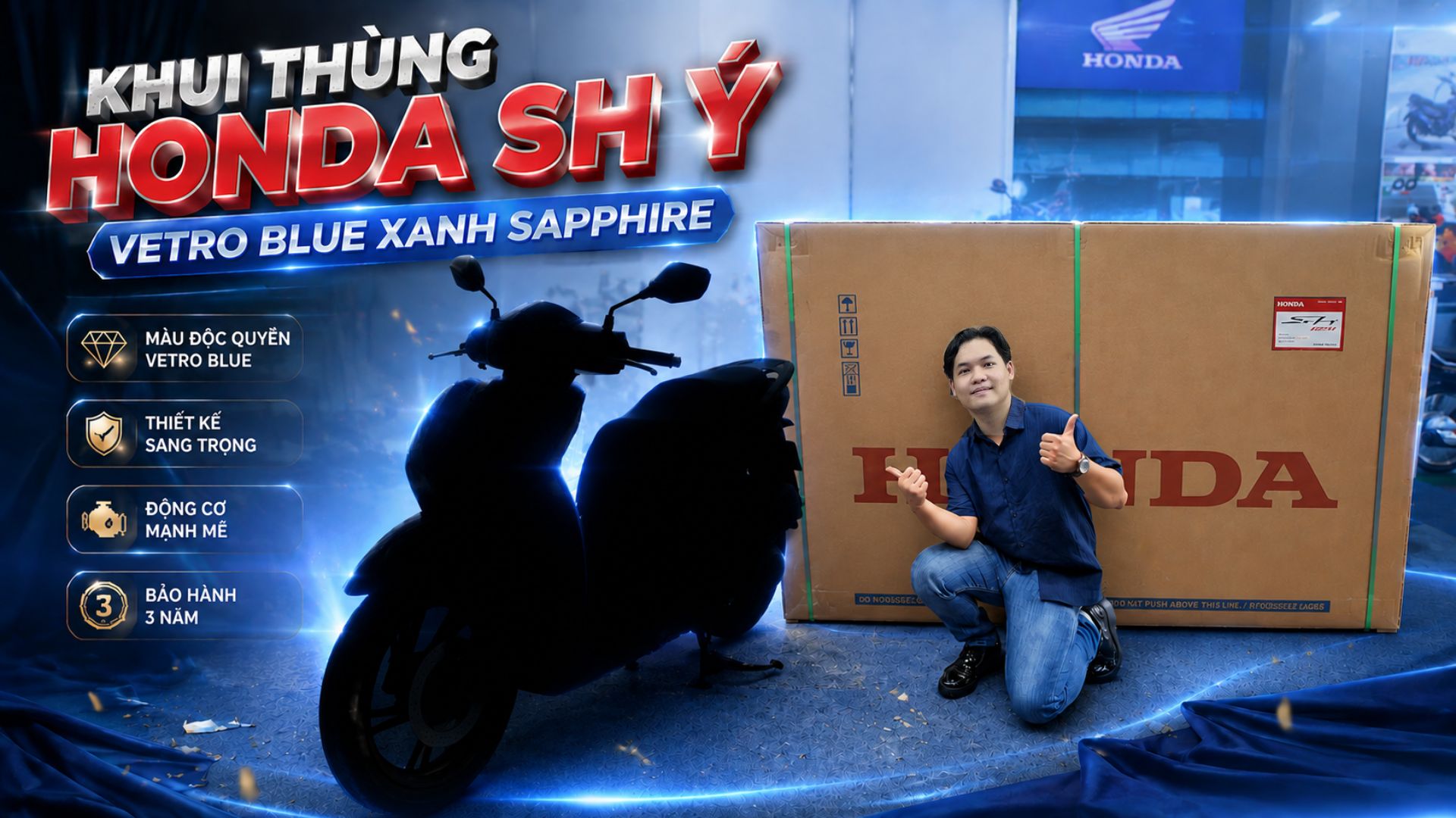 HONDA SH Ý VETRO BLUE