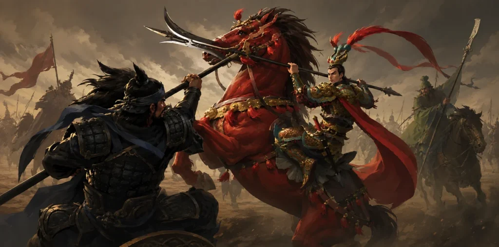Three Heroes Battle Lu Bu at Hulao Pass - Tam Anh Chiến Lữ Bố