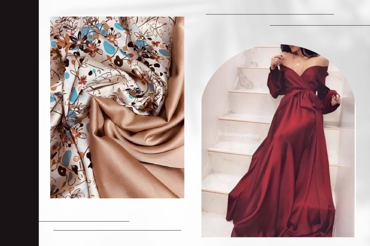 vải satin chất liệu trong trang phục cuối năm