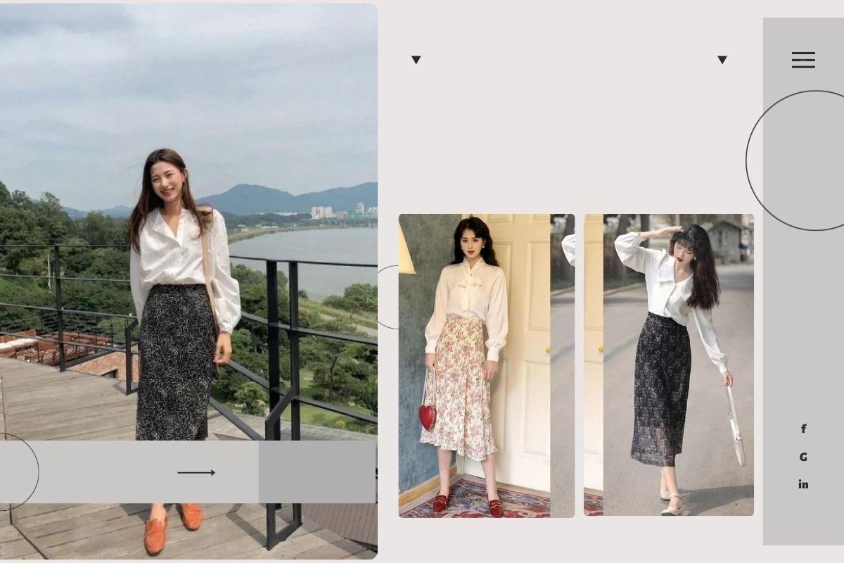 cách phối đồ thu hút cùng chân váy hoa nhí