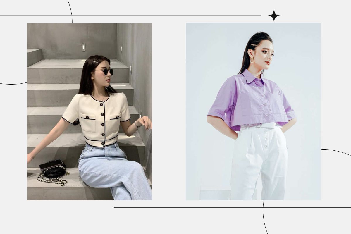 mẫu áo croptop công sở thanh lịch nhất