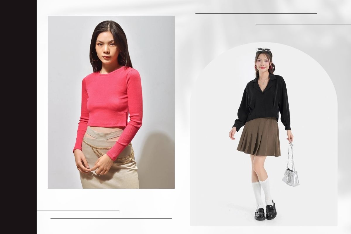 mẫu áo croptop công sở thanh lịch