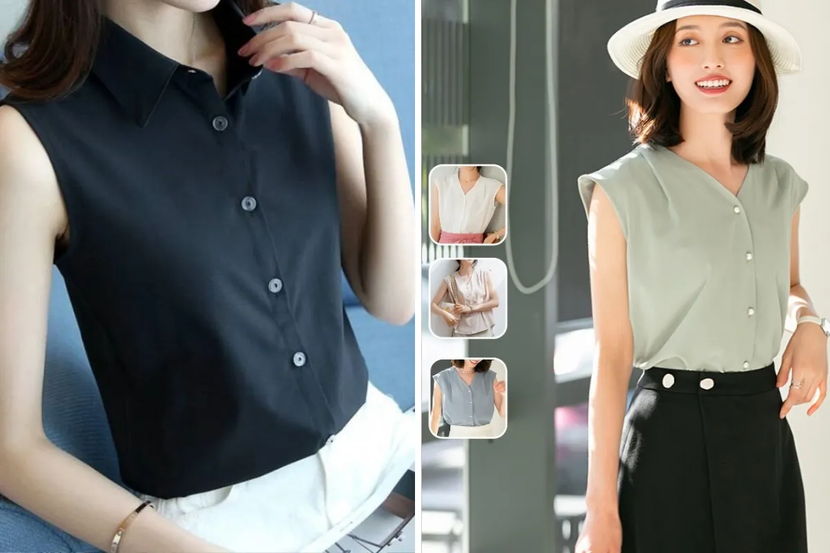 Áo sơ mi sát nách tiểu thư phong cách Hàn Quốc - Vẻ đẹp điệu đà và tinh tế