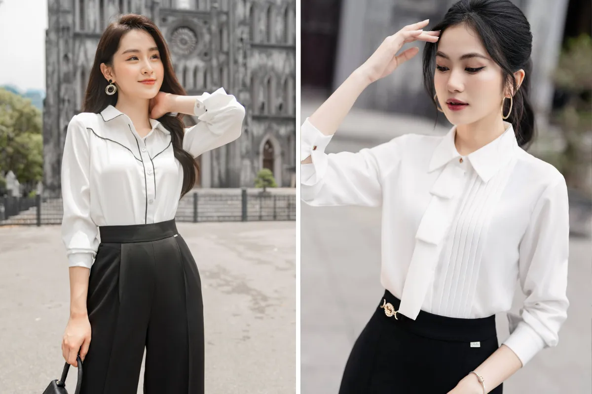Áo sơ mi trắng nữ Hàn Quốc - Biểu tượng thời trang đầy tinh tế