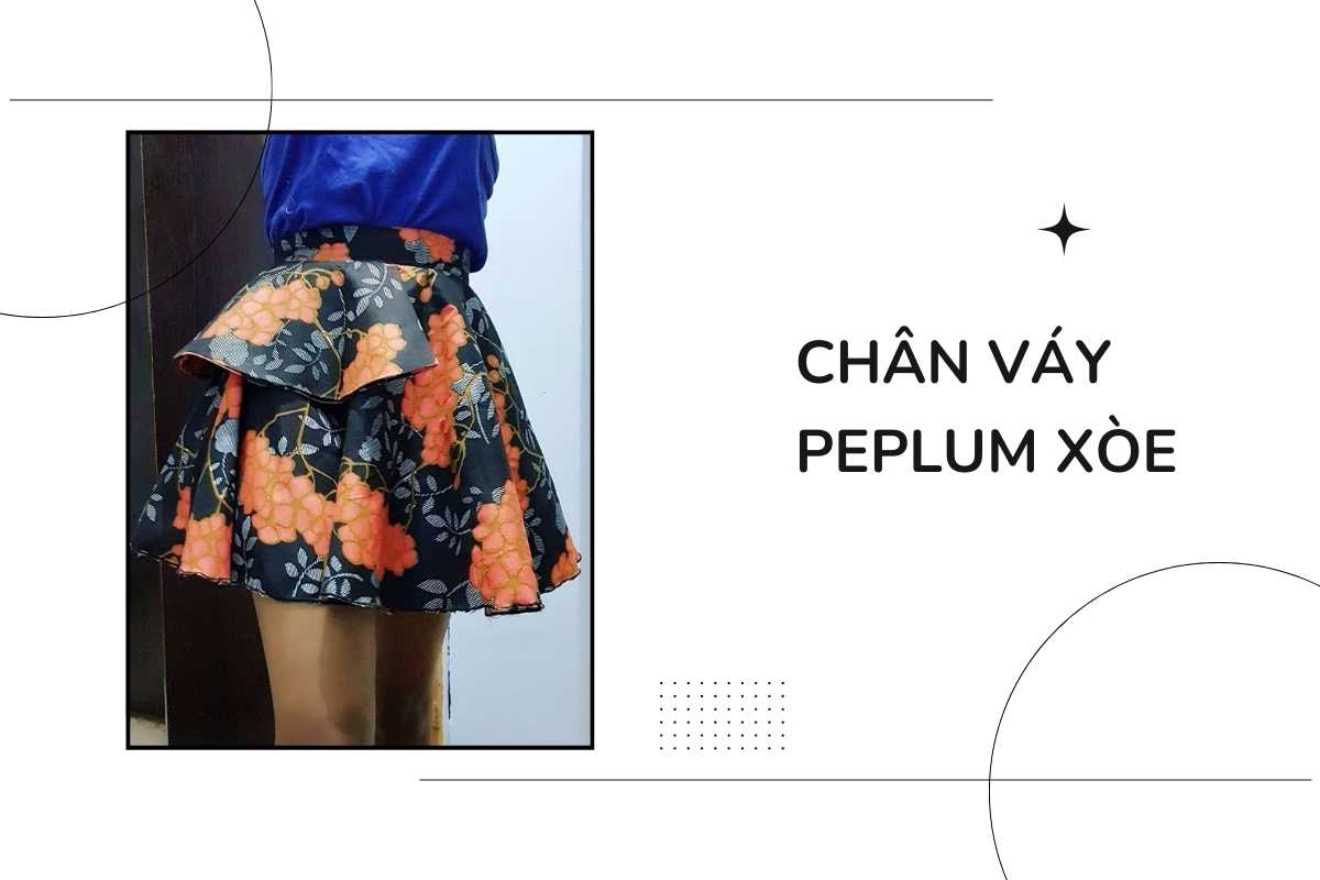 Chân váy peplum xòe