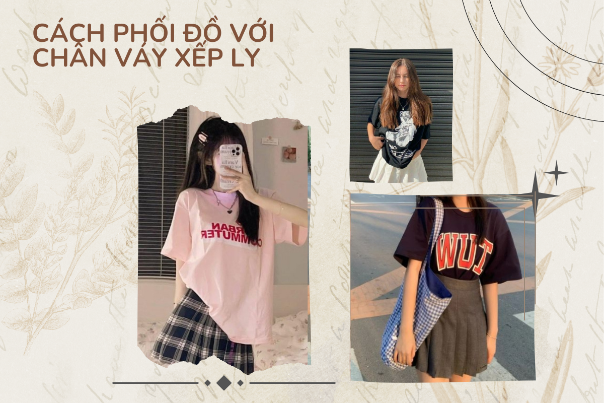 Cách phối đồ với chân váy xếp ly