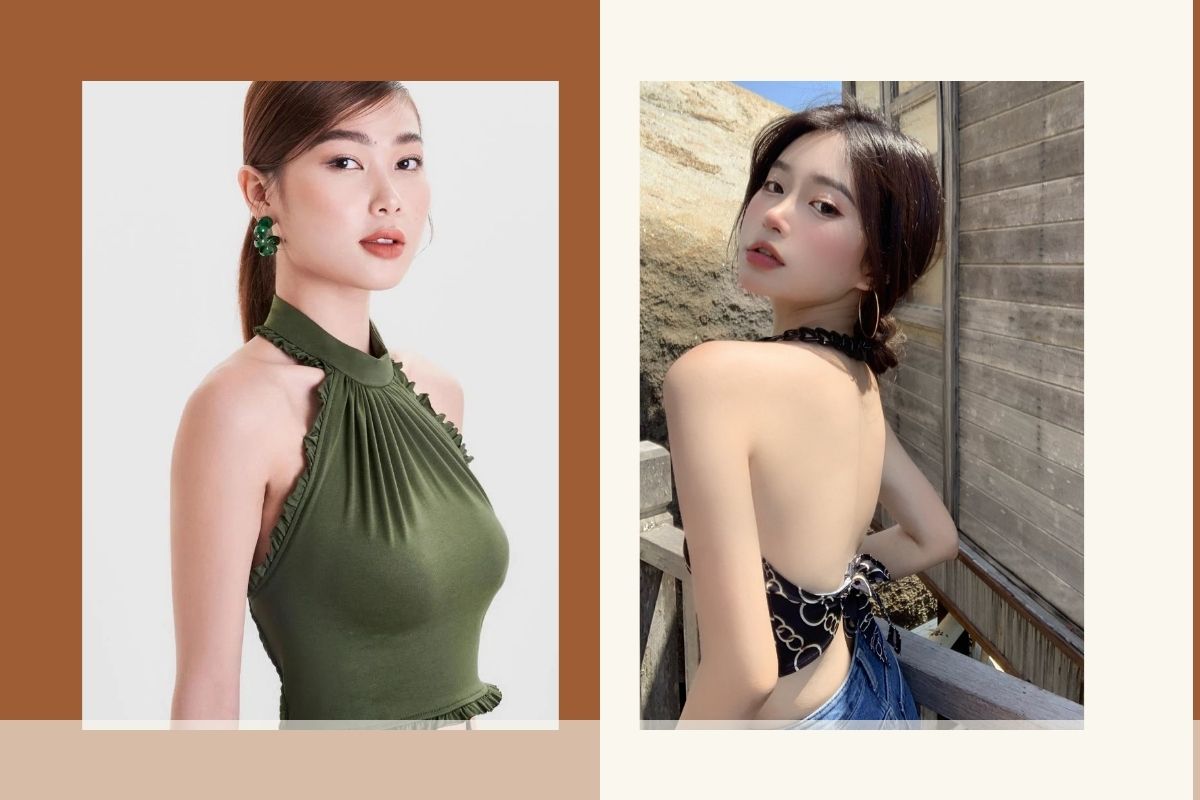 Áo cổ yếm hở lưng