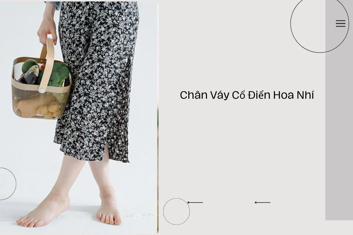 Chân Váy Cổ Điển Hoa Nhí