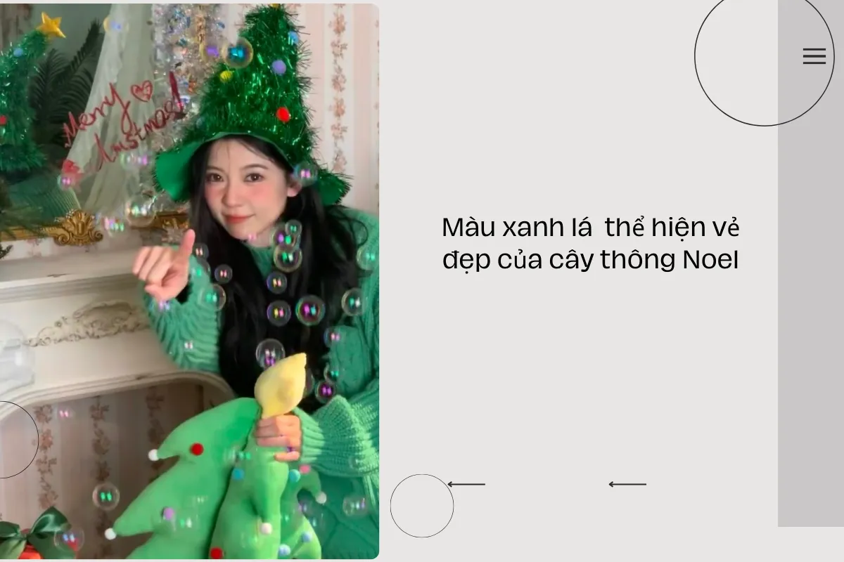 Màu xanh lá thể hiện vẻ đẹp của cây thông Noel.