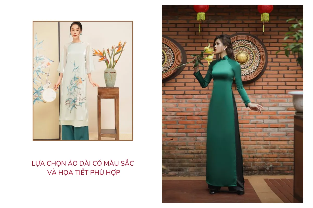 Lựa chọn áo dài có màu sắc và họa tiết phù hợp
