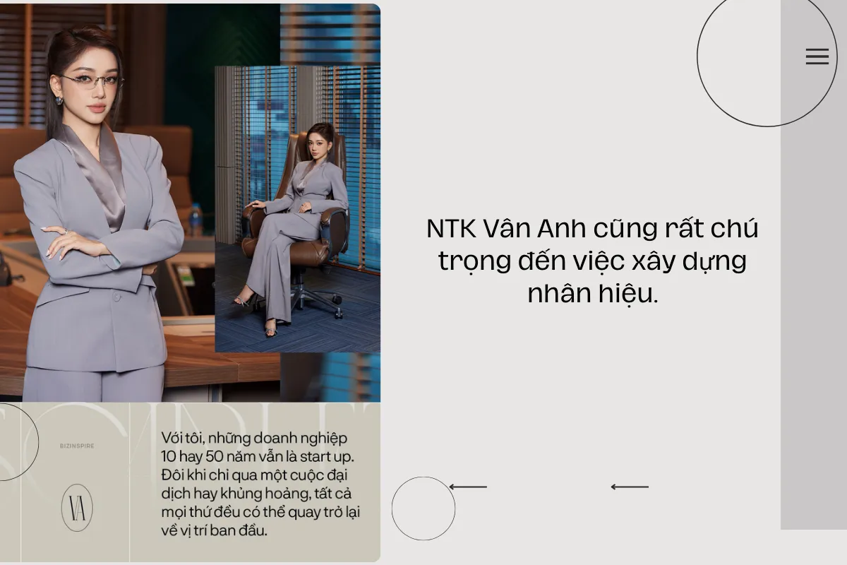 NTK Vân Anh cũng rất chú trọng đến việc xây dựng nhân hiệu.