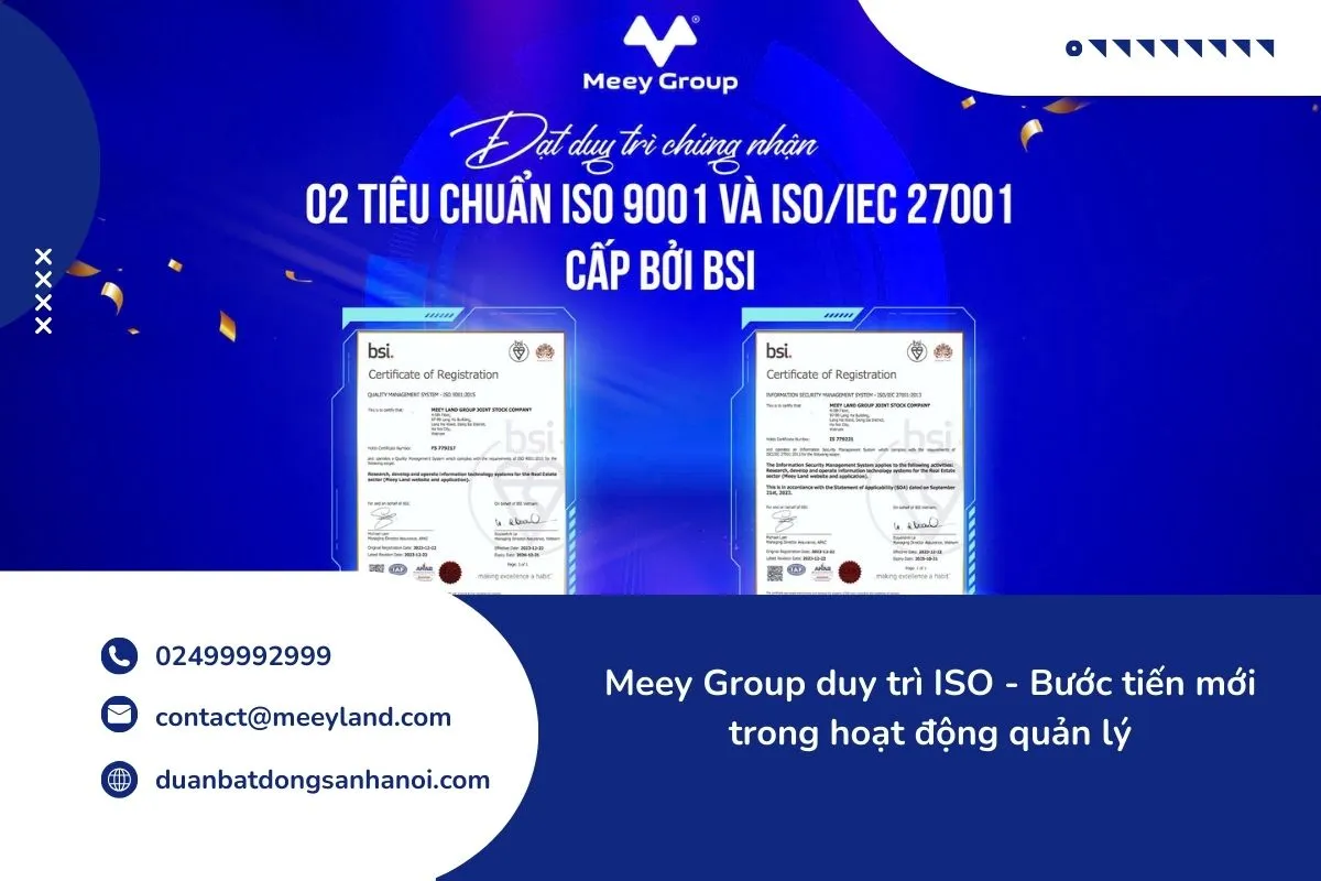 Meey Group duy trì ISO - Bước tiến mới trong hoạt động quản lý