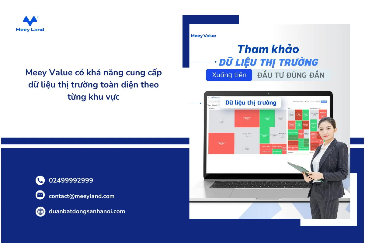 Meey Value có khả năng cung cấp dữ liệu thị trường toàn diện theo từng khu vực