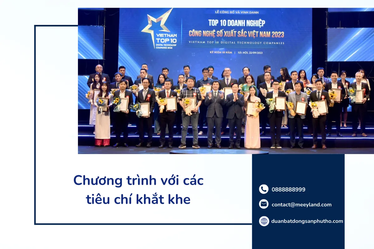 Giải pháp Proptech của Meey Land lọt “Top 10 Doanh nghiệp Công nghệ số xuất sắc Việt Nam 2023”