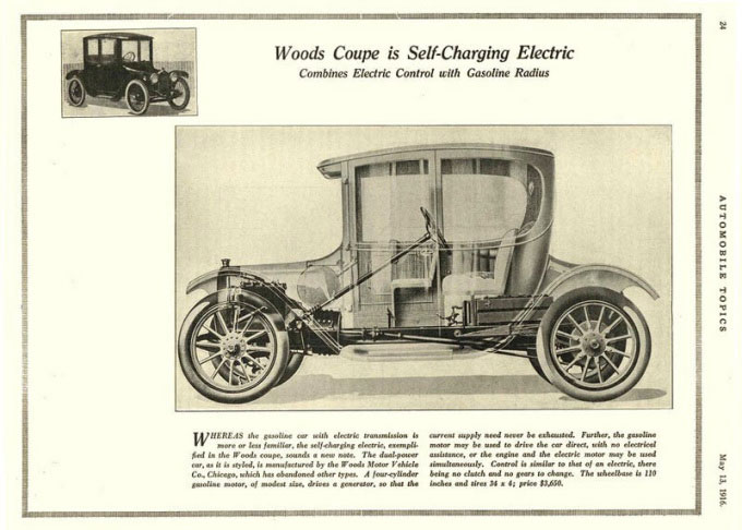 Woods thành lập công ty Woods Electric tại Cincinnati, bang Ohio, và phát triển xe lai xăng-điện