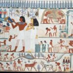 Minh họa việc đập lúa ở Ai Cập cổ đại.
