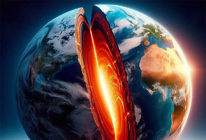Bên dưới lớp vỏ mỏng của Trái đất là các cấu trúc nóng bỏng