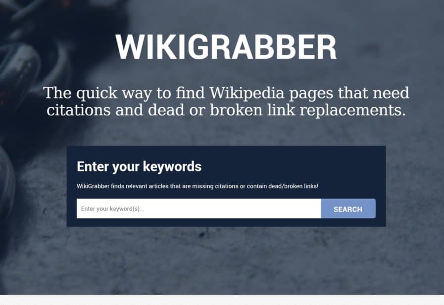 Đây là giao diện WikiGrabber!